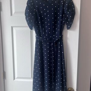 DKNY Dark Blue Dress with White Dots